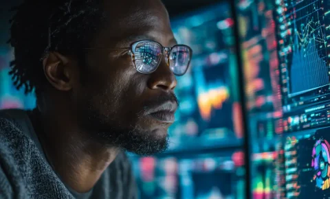 lanko2g_A_focused_Black_cybersecurity_analyst_examining_holog_5cc87083-2d74-467c-8708-07af211b1b28_1